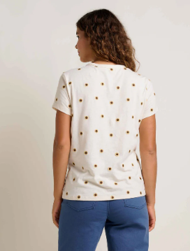 Embroidered crew neck sweater